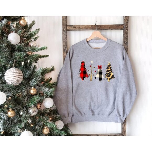 Women Christmas Fleece Sweater Long Sleeve Fuzzy Holiday Graphic Shirt - Picture 5 of 5